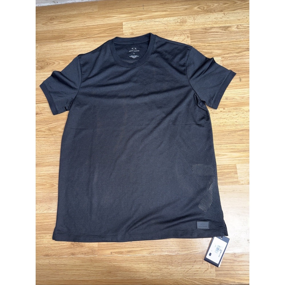 Armani Exchange Men's Large Black Mesh T Shirt NWT